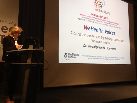 Veronique Thouvenot, Chair of Millennia2015, presenting WeHealth Voices at MedeTel
